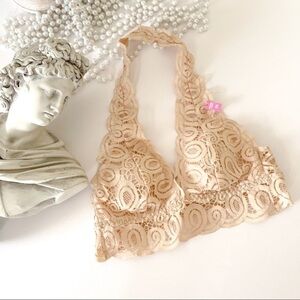 PINK Victoria’s Secret Nude Crochet Lace Bralette